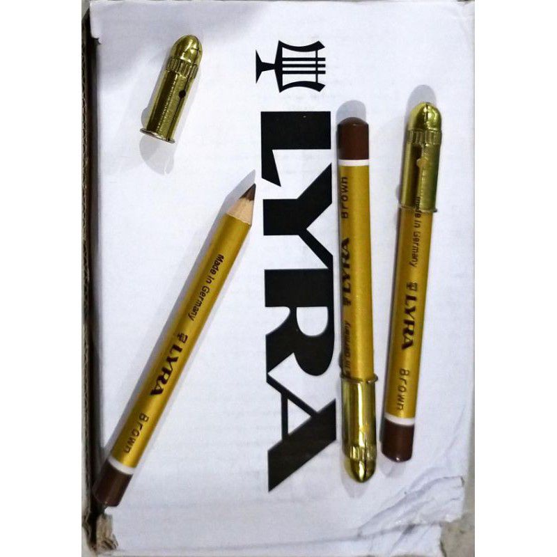 Pensil Alis LYRA Original - Eyebrow Liner Exclusive PENSIL ALIS LYRA GOLD HITAM DAN COKLAT