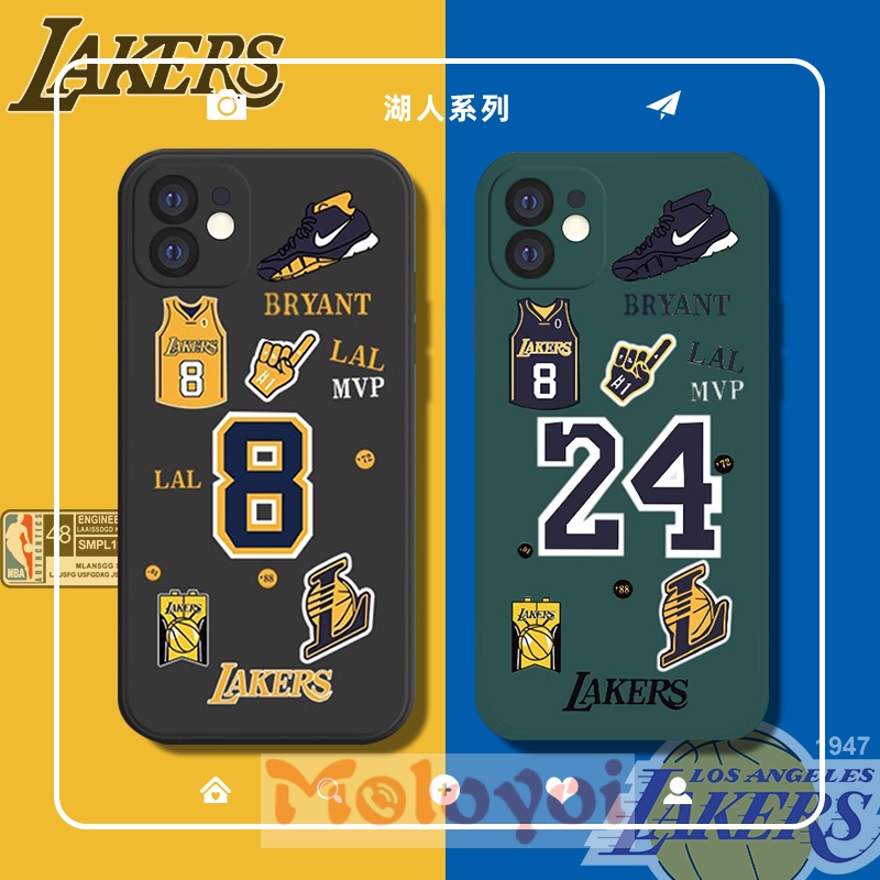 Soft Case Tpu Motif Label Lakers Kobe Untuk Iphone 7 8 6s 6 Plus 11 13 12 Pro Xr X Xs Max Se 2020