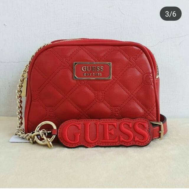 Tas guess quilted emboss bag