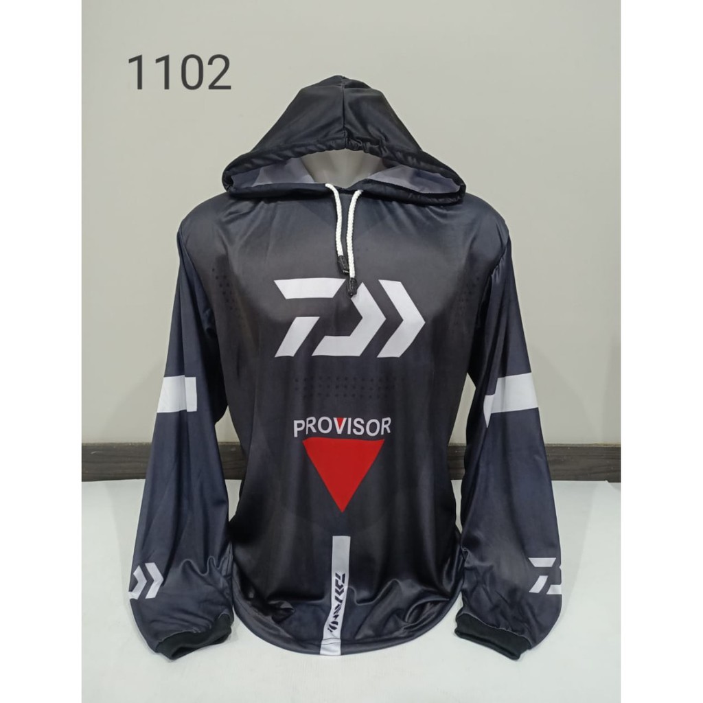 Jersey Mancing Hoodie Lengan Panjang / Kaos Mancing Tudung / Baju Mancing Mania Jersey Pakaian Pria