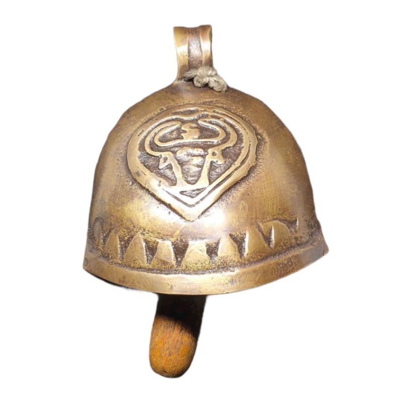 Bel Kalung Klontong Sapi Kuningan / Bel Pintu Kuningan Antik Klontong Sapi no 5 - Antik