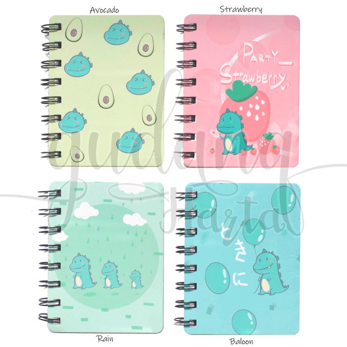 

[RESTOCK] Notebook Dinosaurus Buku Tulis Memo Mini Dino Lucu Note Book GH 308034 - Strawberry