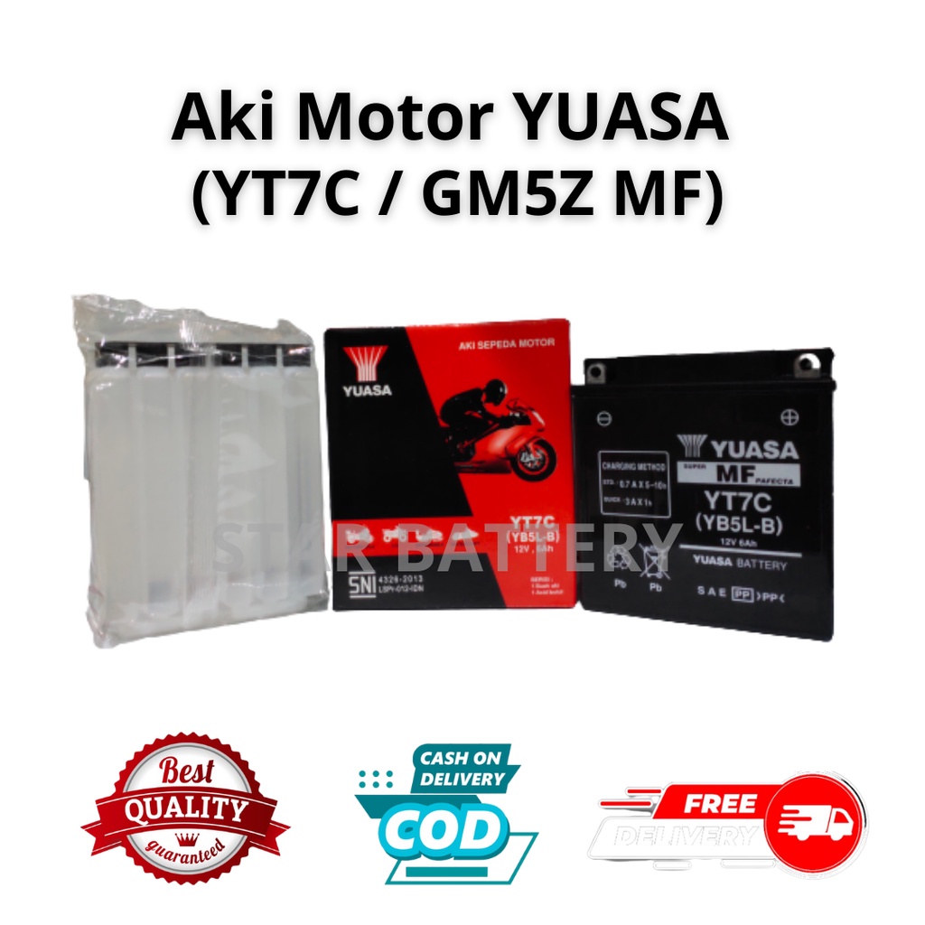 Aki Motor Kering Yuasa YT7C Satria Supra Rc100 Mio Jupiter F1-Z
