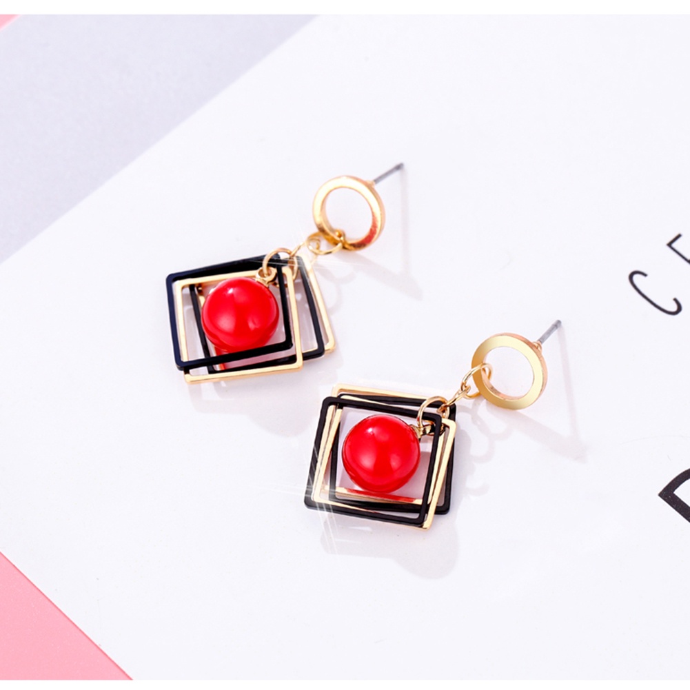 Hu Hu Hu Hu Hu Alat Bantu Pasang Kacamata♡ Anting Stud Bentuk Karangan Bunga Warna-Warni Bahan Alloy Untuk Wanita