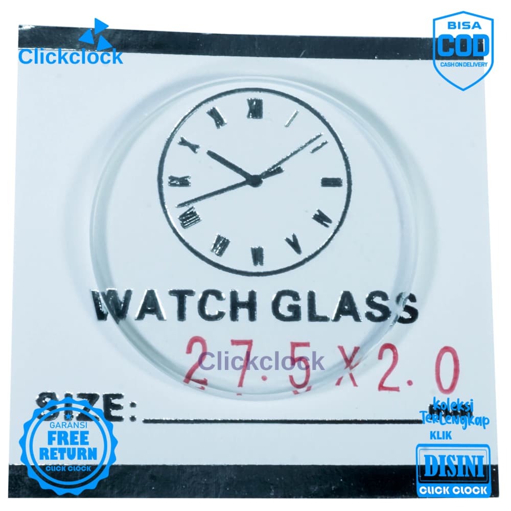 Kaca Jam Kaca Bahan Watch Glass PNC-275 Murah 2,75 cm