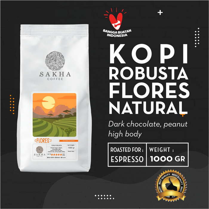 

Kopi Robusta Flores Bajawa NTT Roast For Espresso 1 Kg - SAKHA COFFEE - KRFLO1000