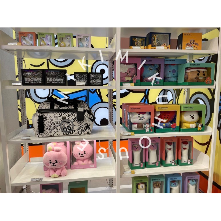 BT21 GOLF DRIVER COVER WOOD BALL POUCH SET OFFICIAL KOREA HOLE IN ONE GOLFER TAS CASE PENUTUP