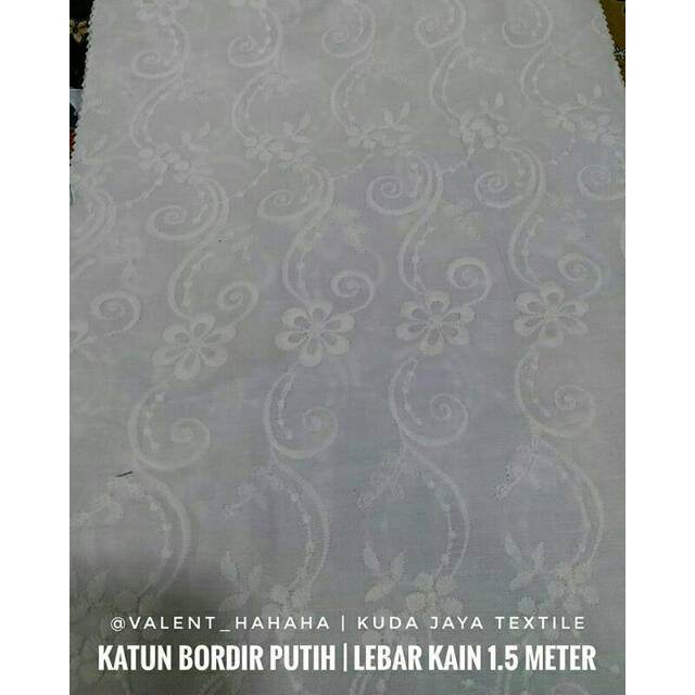 Kain Katun Bordir Putih [Rukoh/Gamis/Baju Muslim/Dress]