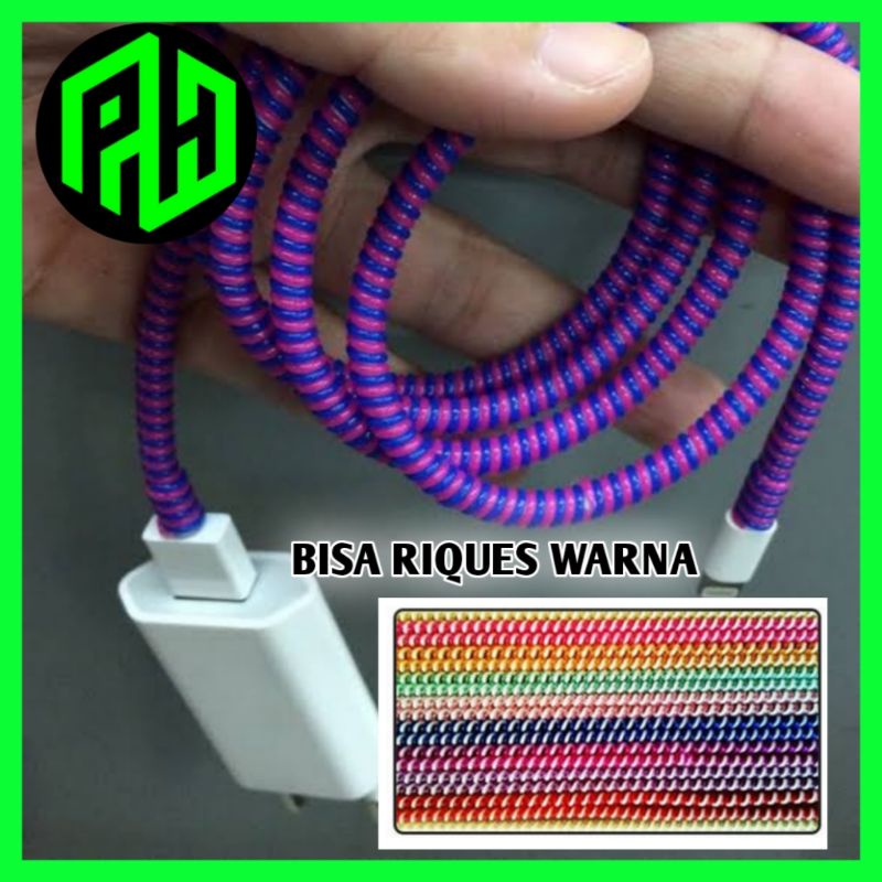 (PH) PELINDUNG KABEL TIGA WARNA | DUA WARNA | WARNA WARNI PELINDUNG DATA. CAS. DAN USB