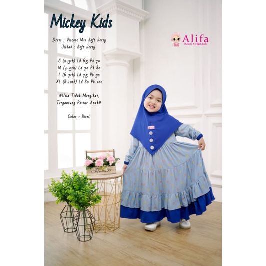 MICKEY KIDS DRESS FREE HIJAB BY ALIFA