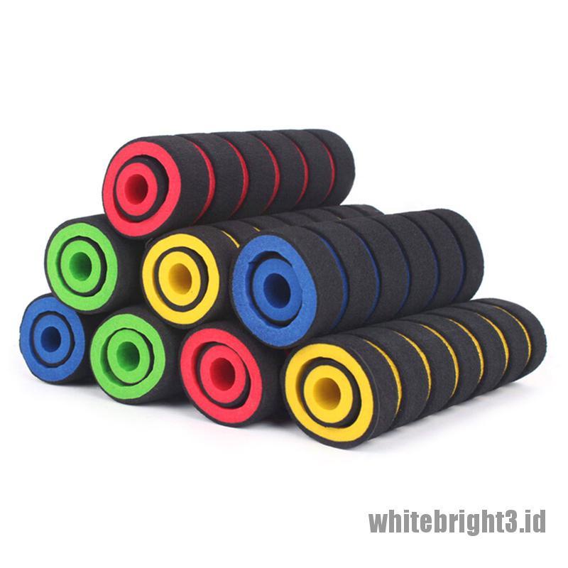 2 Pasang Grip Stang Sepeda / Motor Bahan Spons Lembut Warna Putih + Tuas Rem / Kopling