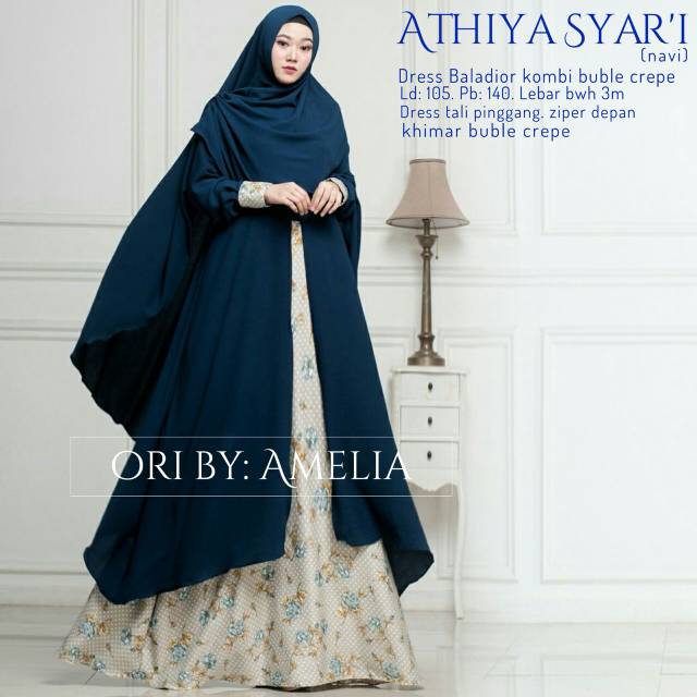 ATHIYA SYARI MURAH gamis original by amelia hijab baju muslim terbaru gamis syari motif  busui