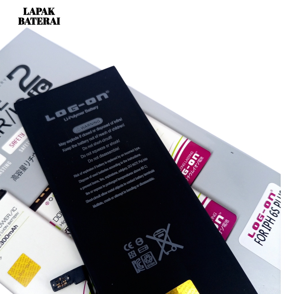 LOG - ON Baterai Ipone 6s Plus Double IC Protection Battery Batre