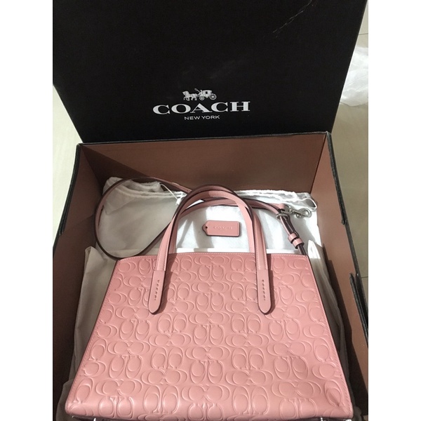 Preloved Tas Coach Charlie Debossed Light Blush Authentic ✨