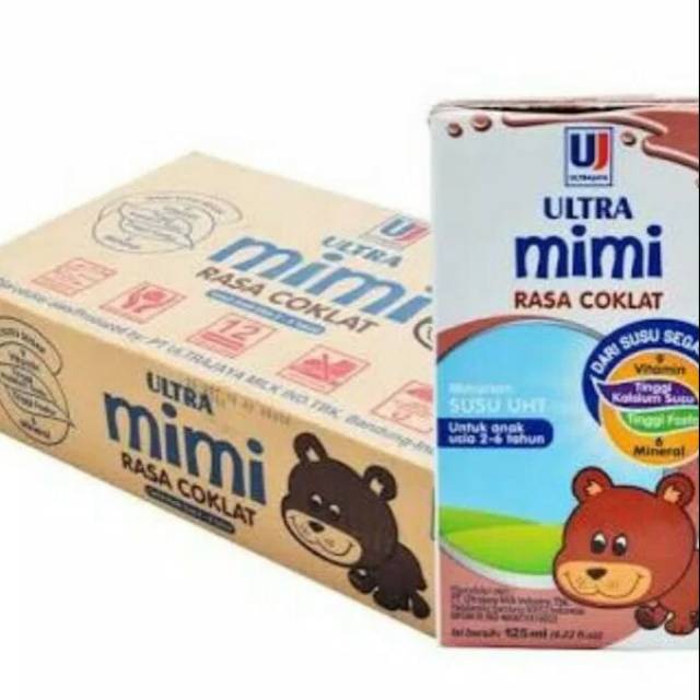 Susu uht ultra mimikids 125 ml rasa coklat 1 karton