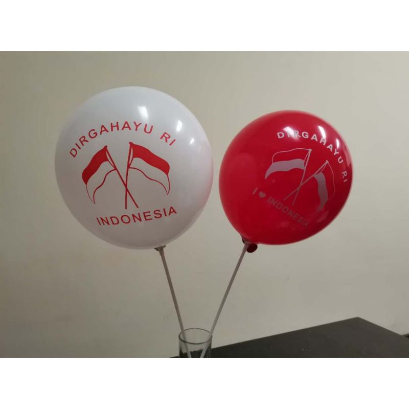 Balon Latex Dirgahayu RI Merah dan Putih (isi 10biji)