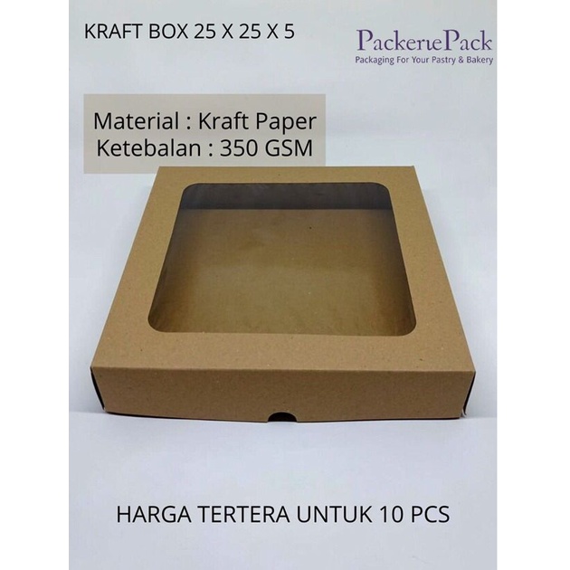 

(10 PCS ) KOTAK DUS KUE KRAFT UK 25 x 25 x 5 / BOX 25X25X5