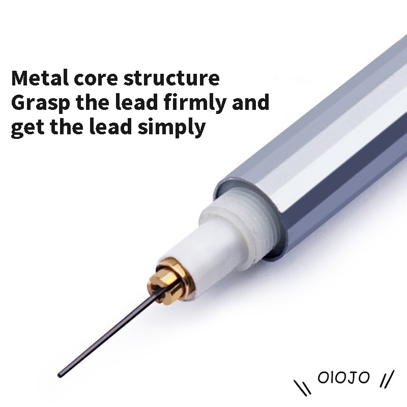 0.5/0.7Mm Logam Mekanik Pensil Mekanik Gambar Sederhana Tekan Pensil Alat Tulis Belajar - ol