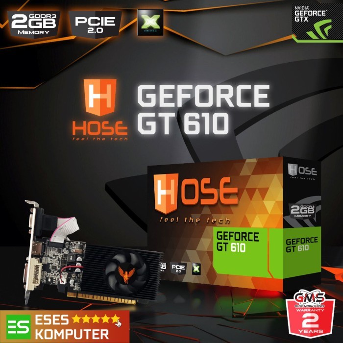 VGA HOSE GeForce GT 610 2GB DDR3 LP - Garansi Resmi 2 Tahun