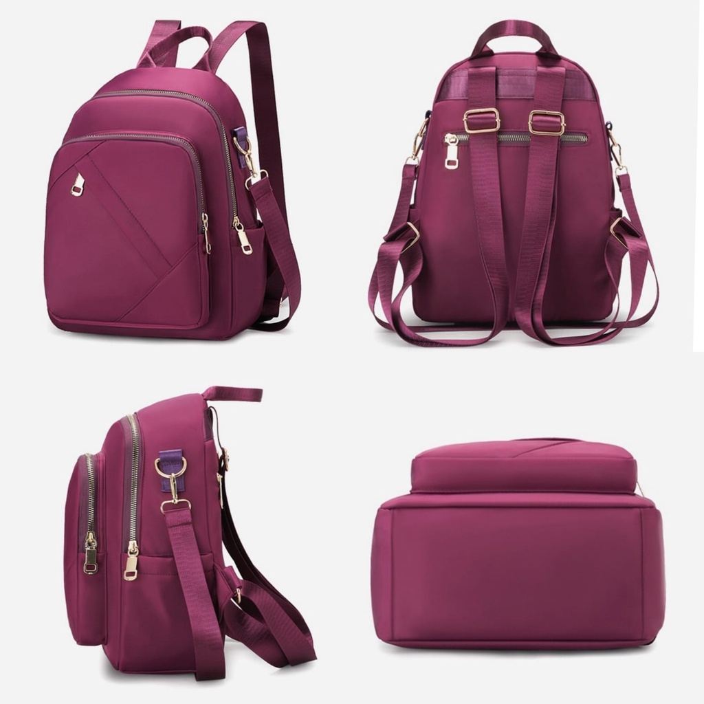 TAS RANSEL UNGU WANITA ANTI AIR BACKPACK PUNGGUNG ZABENA TA642P3 IMPORT GENDONG SEKOLAH KULIAH KERJA PREMIUM REMAJA KOREA BRANDED BATAM