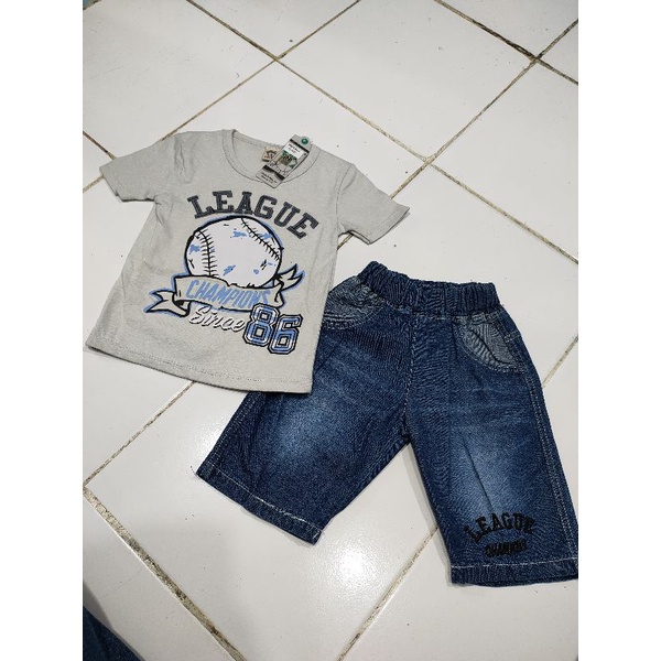 PR-4117 Setelan Celana Denim Size : 1-3th