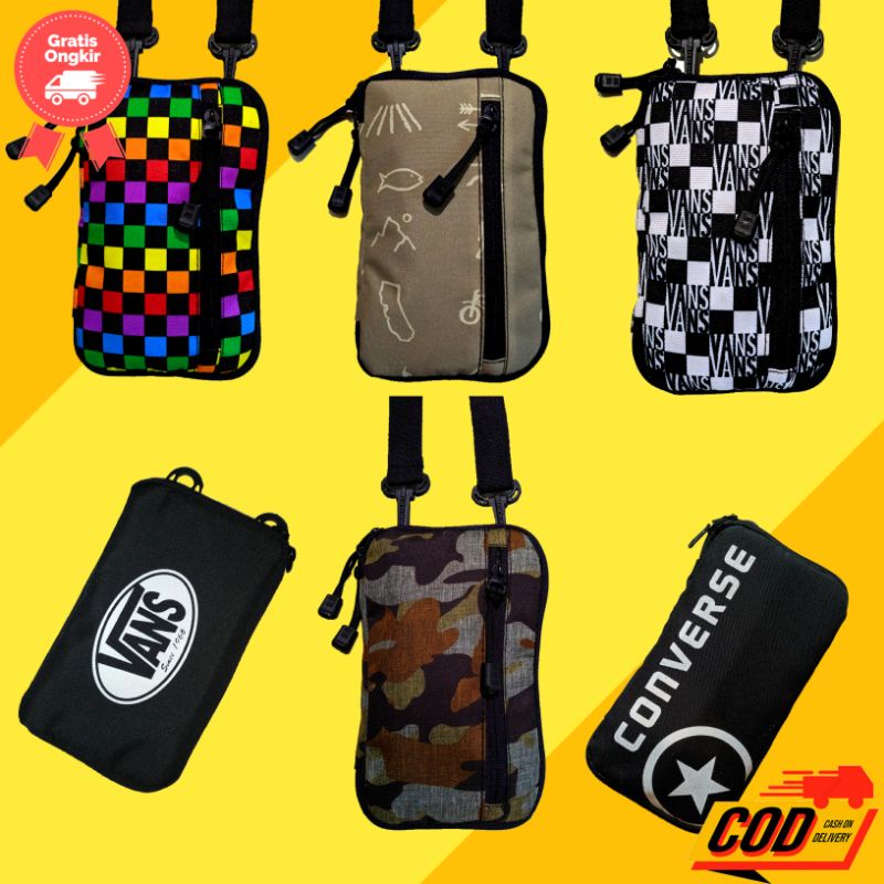 Tas Dompet Leher Tas Gantung Tas HP ATM Selempang Sling Sako Wallet Pria Wanita