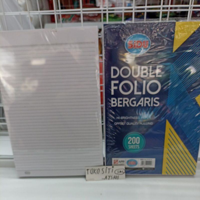 

Double folio bergaris 10 lembar
