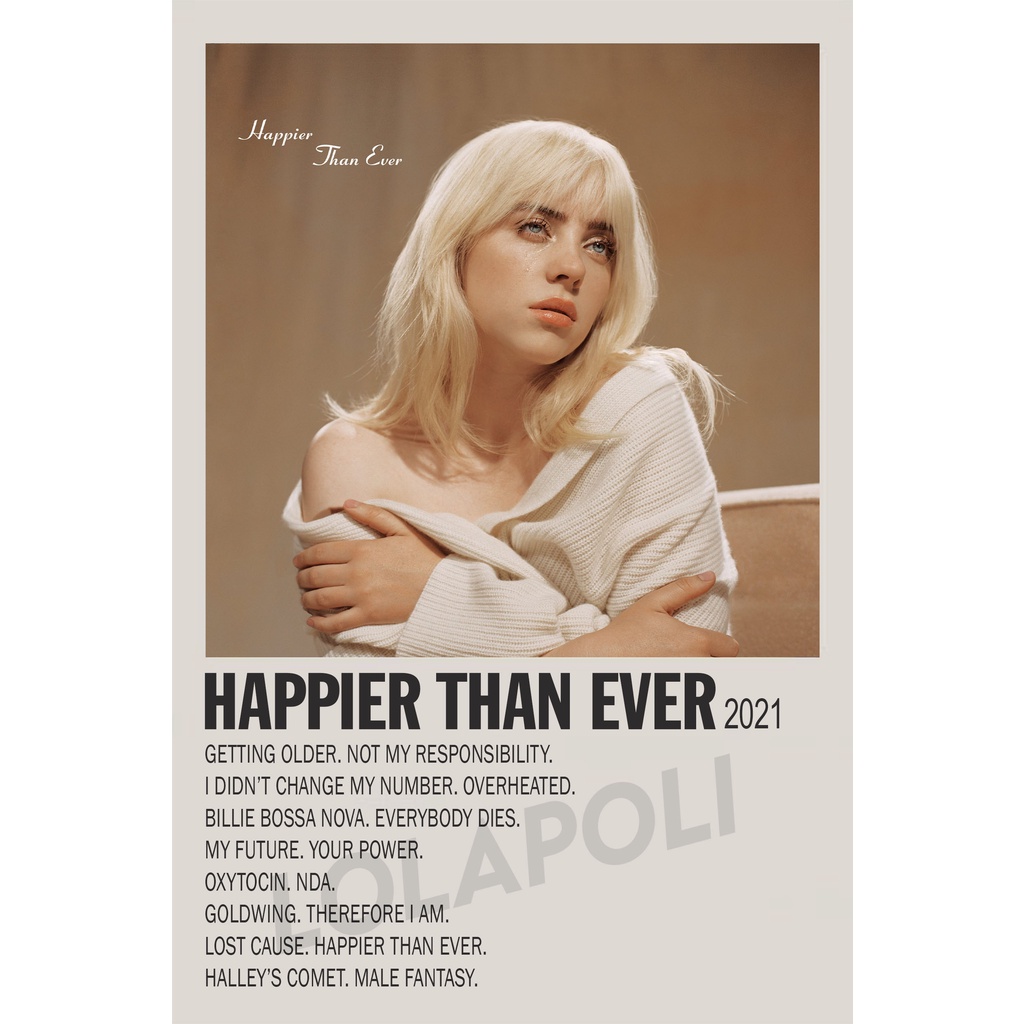 Poster Cover Album Happier Than Ever - Billie Eilish