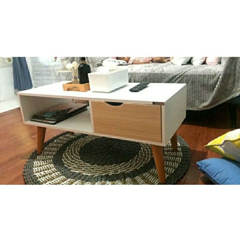 MEJA TAMU / MEJA TV MINIMALIS KAKI KAYU RETRO MURAH SIZE 40x40x90 cm