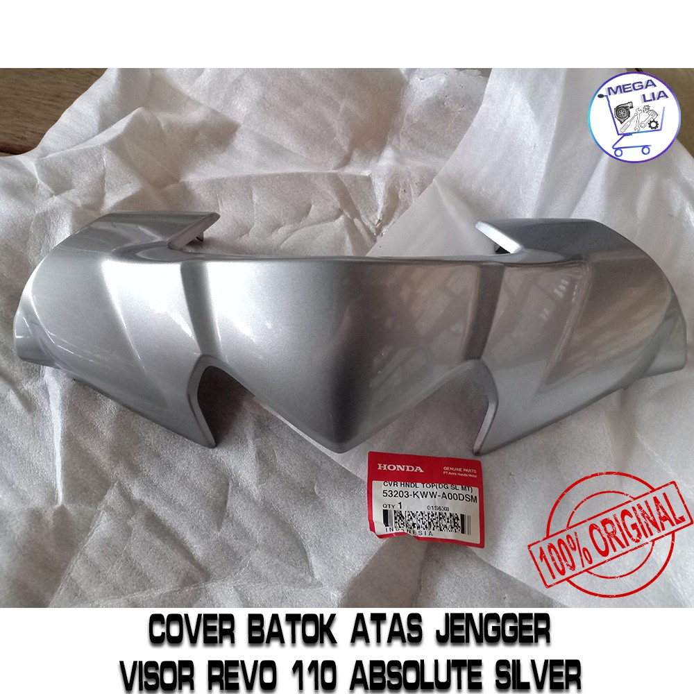 Cover Batok Atas Jengger Visor Revo 110 Absolute Silver 100% ORI HONDA. 53203-KWW-A00DSM