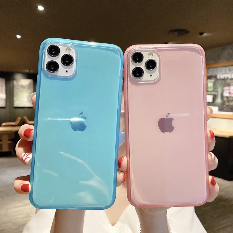 Soft Case Tpu Transparan Warna Ungu Untuk Iphone 12 Pro Max 11 Pro Max Shopee Indonesia