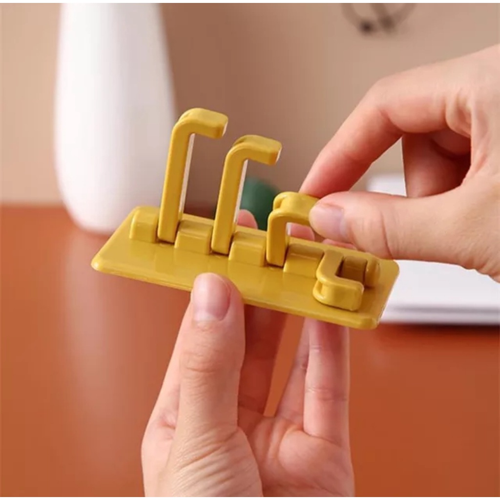 Gantungan Baju Tempel 4 Kait Hook Multifungsi Gantung Kunci