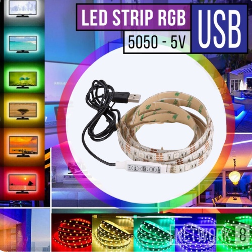 Lampu Hias USB LED Strip RGB 5050 Backlight Multi Warna USB LED Lighting Strip for HDTV USB LED Backlight Strip Untuk Pencahayaan Lampu Hias Rumah