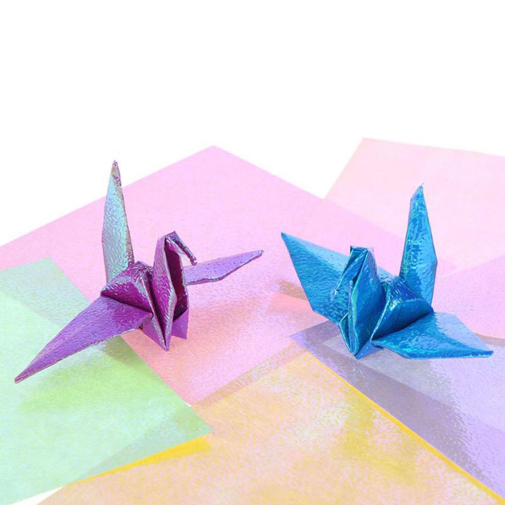 REBUY Colorful Origami Solid Color Craft Decoration Glitter Paper Beautiful DIY Square Kids Handmade Folding Scrapbooking