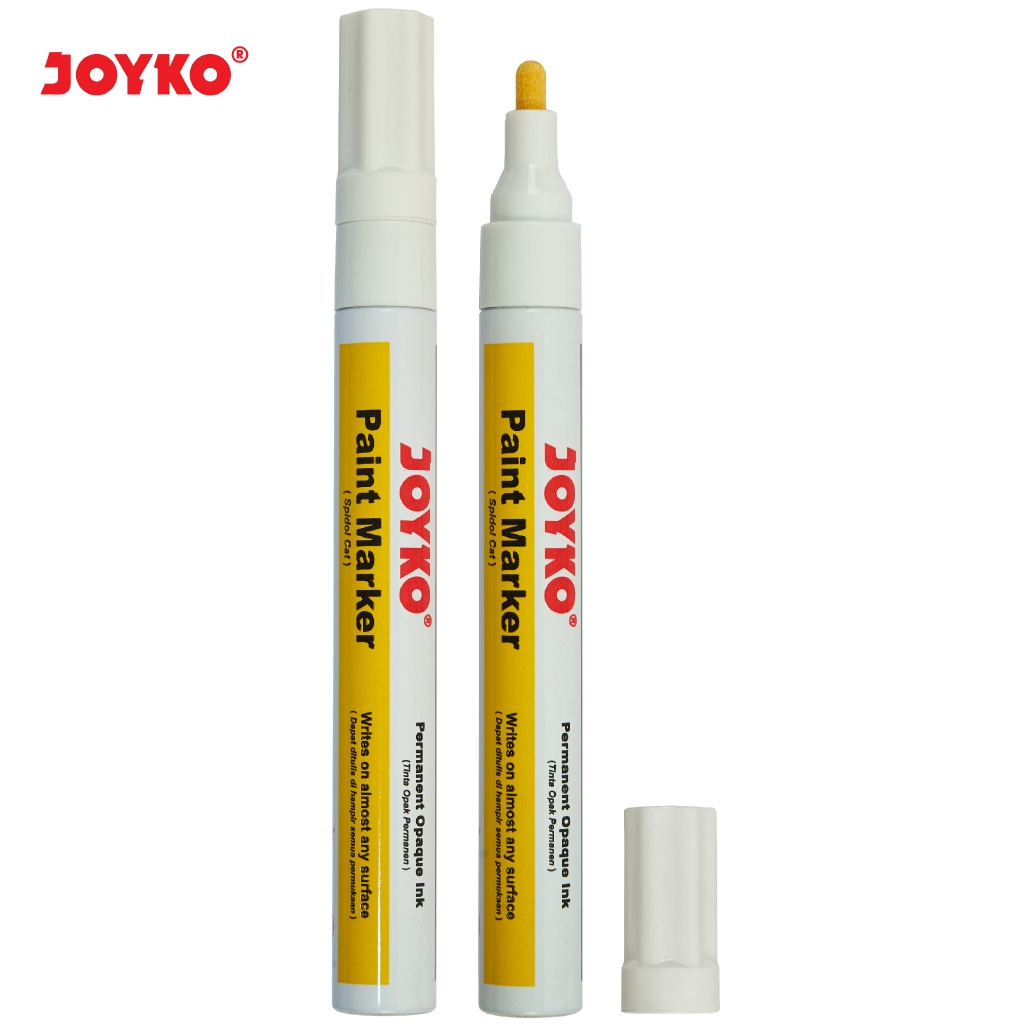 

Spidol Putih Round Tip Paint Joyko PTM-37 [Permanen/1 pcs] / Cat Papan Tulis White PTM37