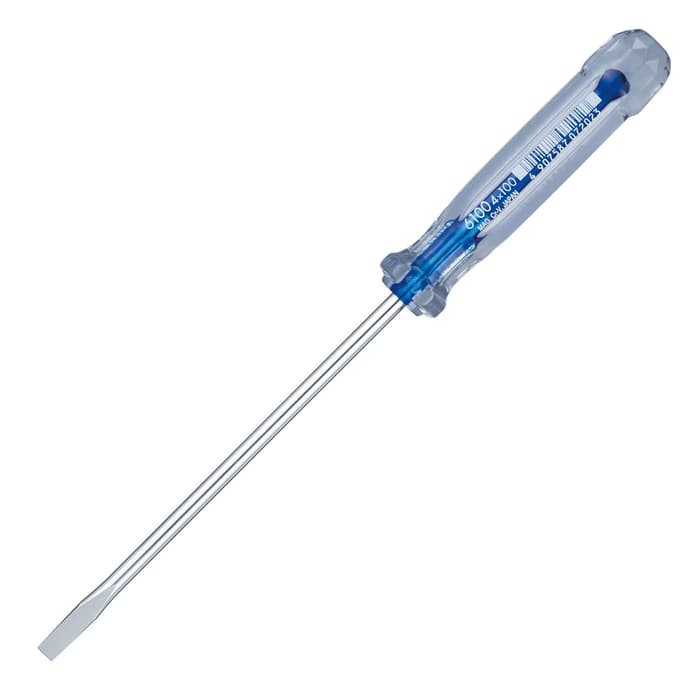 Obeng Vessel 6100 - Slotted 4x100 -Crystaline Screwdriver -Thin Shank