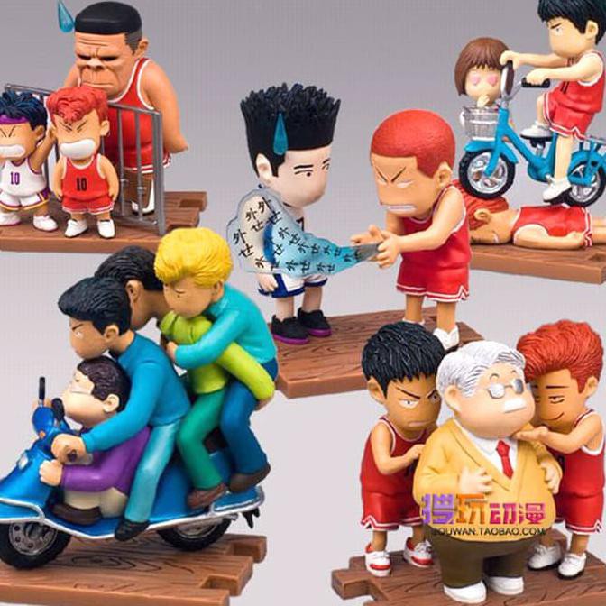 Figure Chibi Slam  Dunk Imut Lucu Set Diorama Sakuragi Rukawa