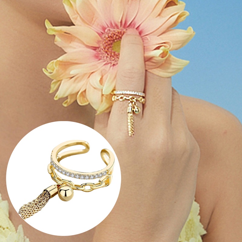 Perhiasan Cincin Liontin Bintang Cubic Zirconia Mutiara Imitasi Warna Emas Silver Gaya Klasik Untuk Wanita