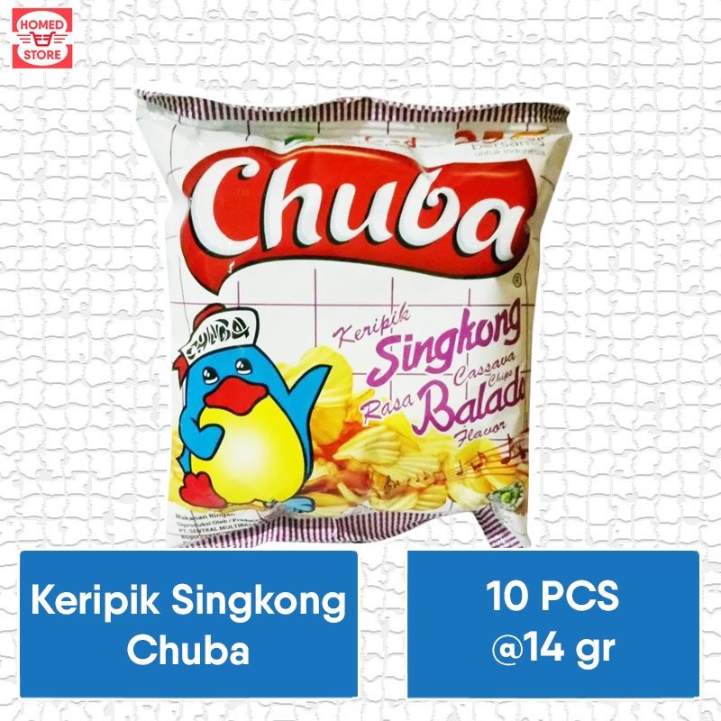 

Paket Chuba Keripik Singkong Legendaris Rasa Balado 10 Pcs