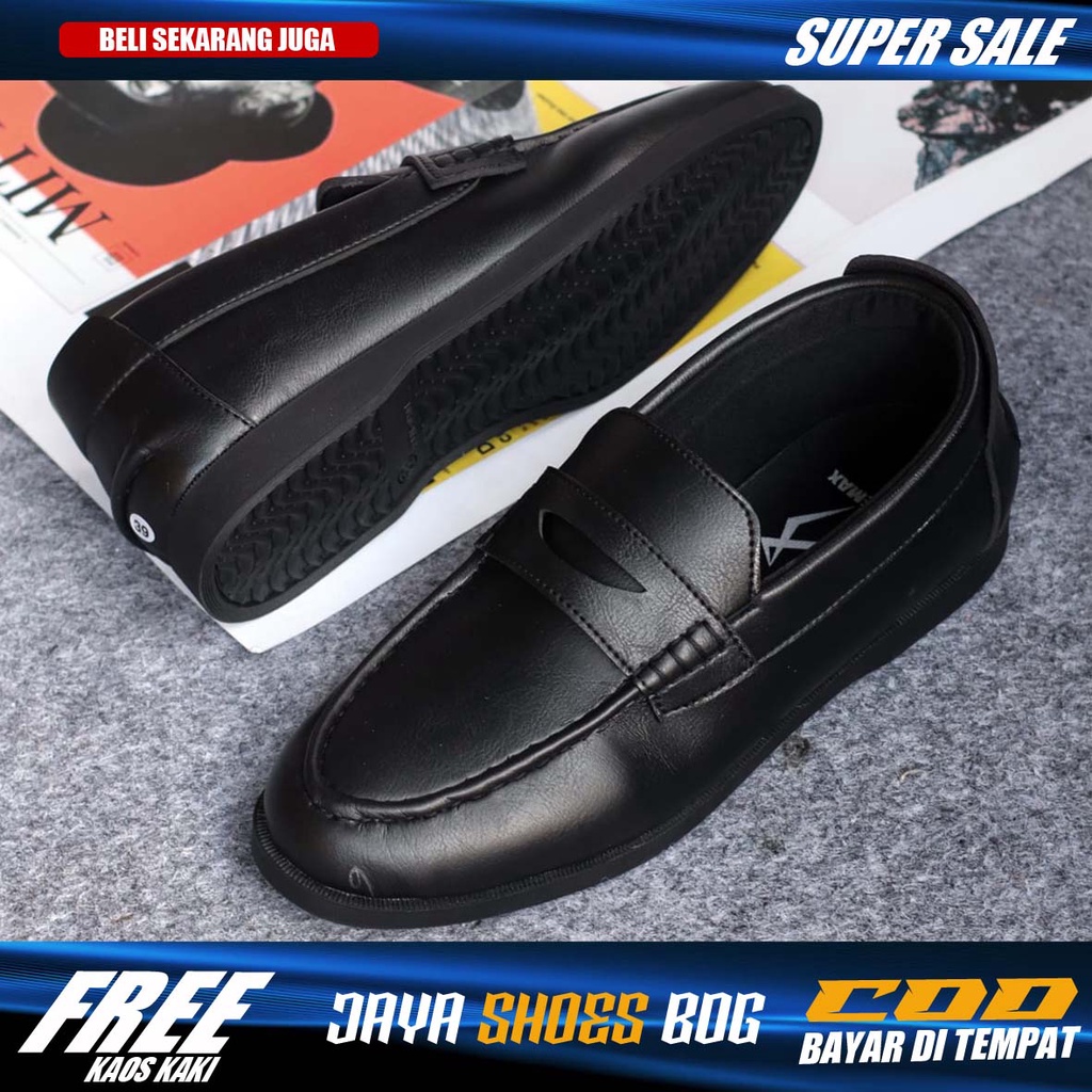 BRUCE|Sepatu Formal Pria Pantofel Hitam Kulit Syintetik Fashion Simple Trendy Kekinian Original Brand Main Gaya Kondangan Laki Laki