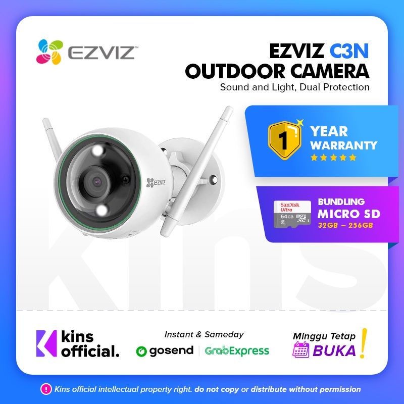 Ezviz C3N IP Cam Outdoor Color Night Vision 1080p Memory up to 256GB