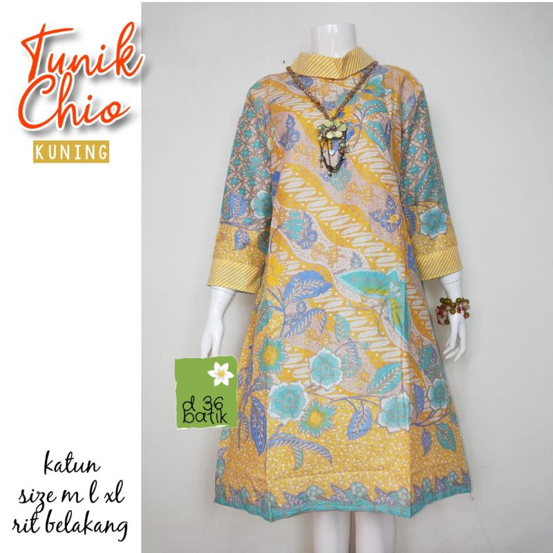 Tunik Soft Chio Dress Batik Murah Kekinian Modern Kasual Kerja Kantor Elegan Seragam batik fashion motif bunga wanita ibu ibu cewek remaja seragaman kalem trendy bagus warna pastel Soft kembaran solo  jogja tasik cirebon aceh btc terkini 2022 kekinian