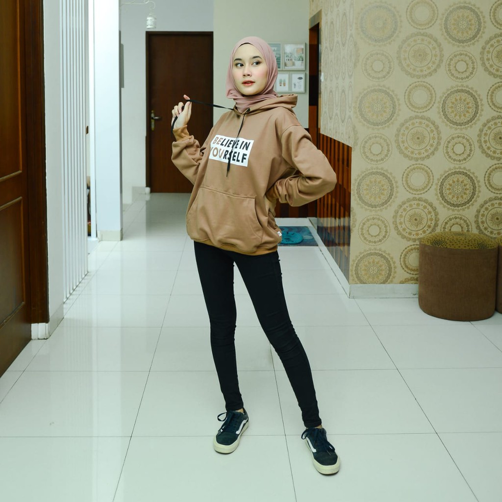 Believe in Your Self/ hoodie wanita tebal