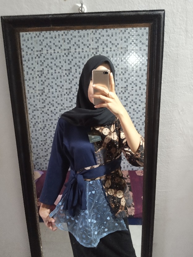 Baju Batik Wanita Modern Monalis Koa Genes M,l,xl Asli Pekalongan