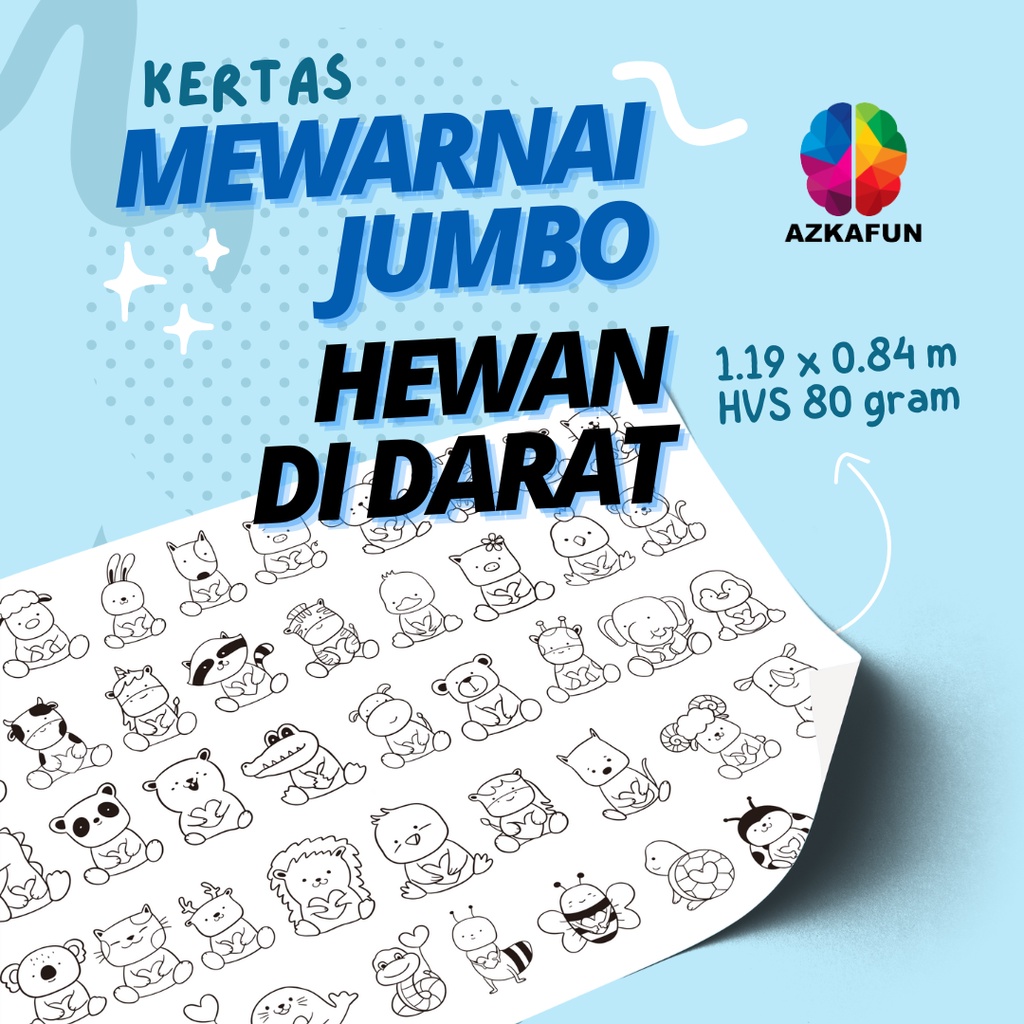 

Kertas Mewarnai Jumbo HEWAN DI DARAT - mewarnai besar - Giant Coloring Page