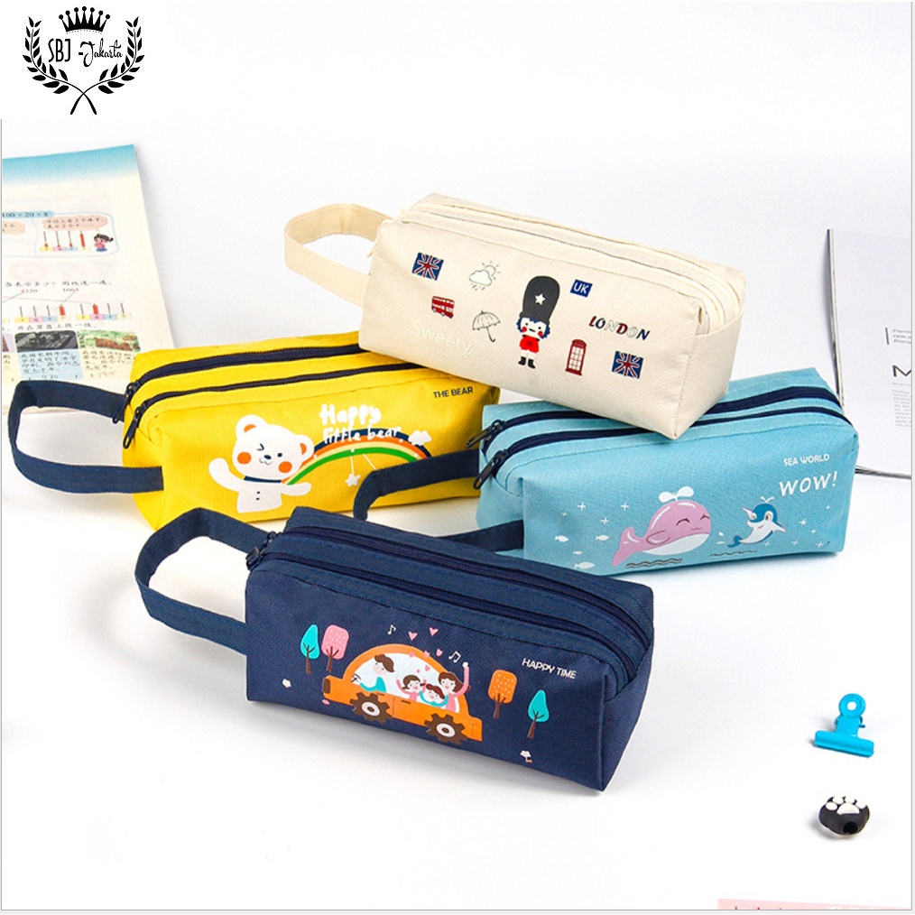 Tempat Pensil Kotak Pensil Multifungsi Softcase SBJ-01 Pencil case