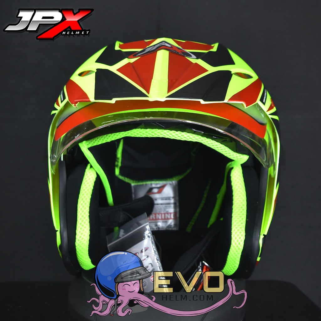 HELM JPX SUPERMOTO X TEAM - FLUO YELLOW DOFF/BLACK