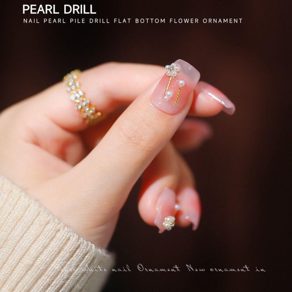 Mxbeauty Nail Art Charms Nail Kecantikan Kuku Salon Nail Art Perhiasan Alloy Charm Mutiara Tumpuk Bor Manicure Aksesoris