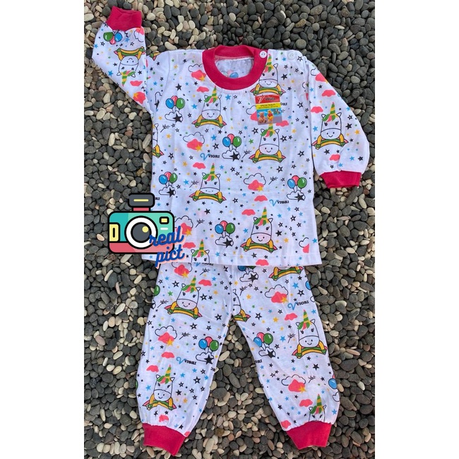 setelan baju anak perempuan lengan panjang 3-18 bulan motif unicorn