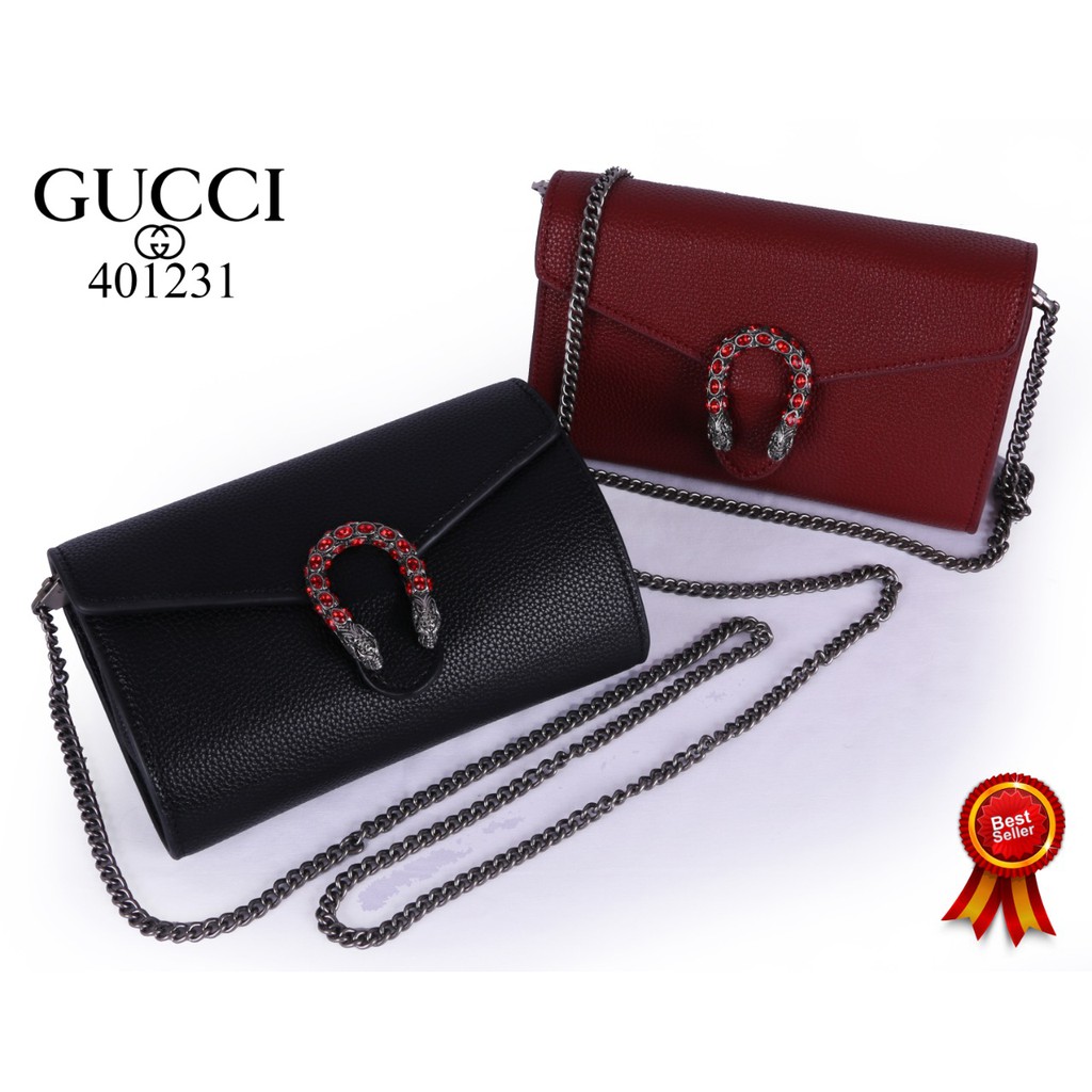 Gucci Dionysus Shoulder Bag Clemence Leather Like Original Hardware Black(401231)